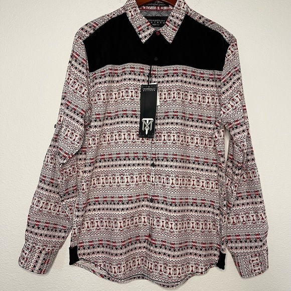 Tranquility Mayhem men western style roll up sleeves shirt - Picture 2 of 11